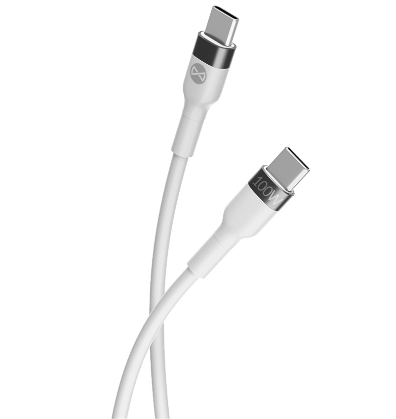 USB-C - USB-C Forever Flexible -data- ja latauskaapeli, 100W, 2m, Valkoinen