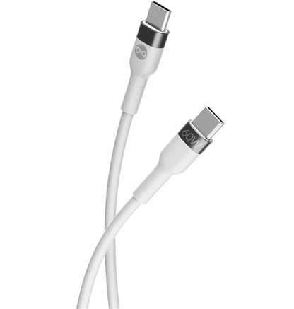 USB-C - USB-C Forever Flexible -data- ja latauskaapeli, 60W, 2m, Valkoinen