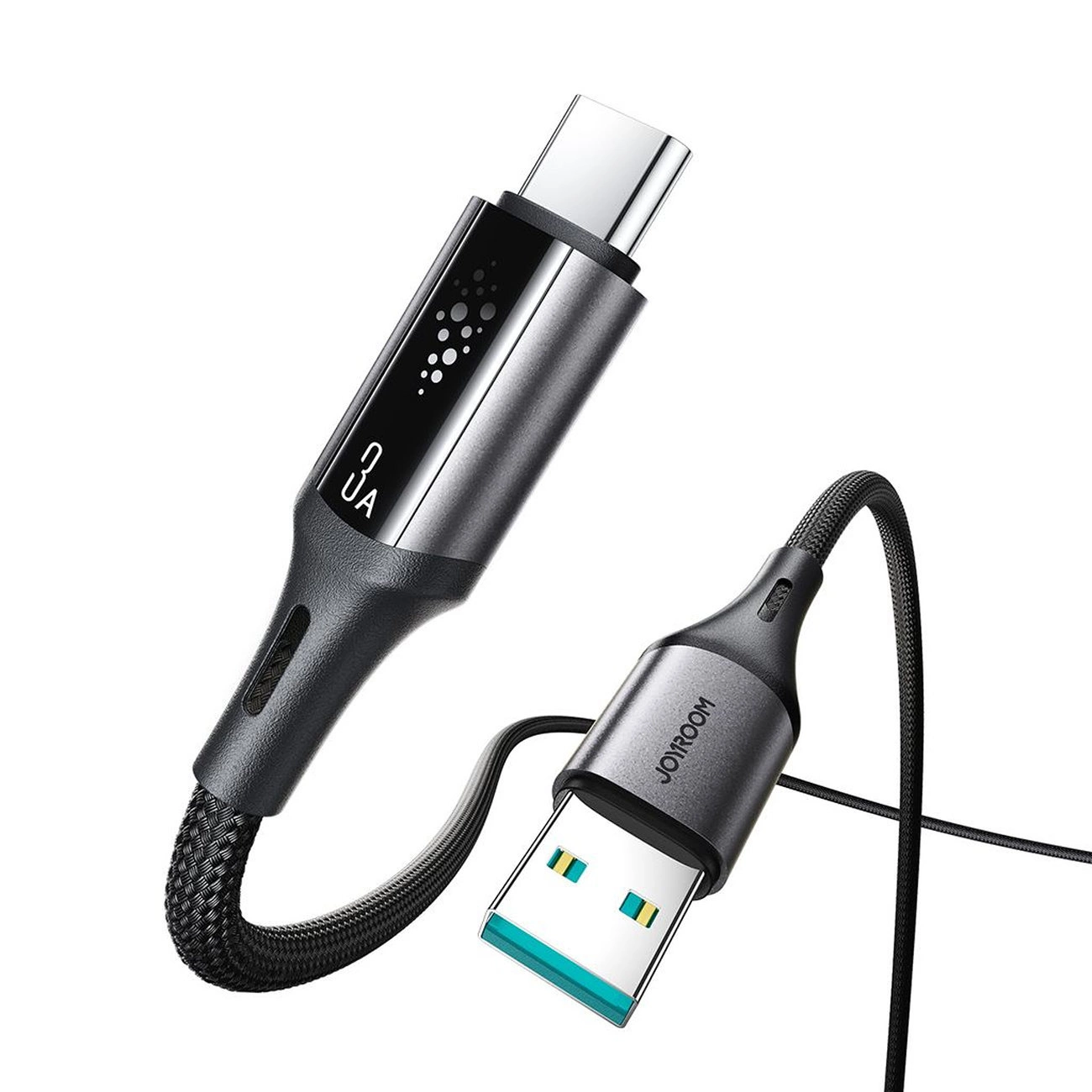USB-A - USB-C Joyroom S-A60 StarTalk -data- ja latauskaapeli, 18W, 1.2m, Musta
