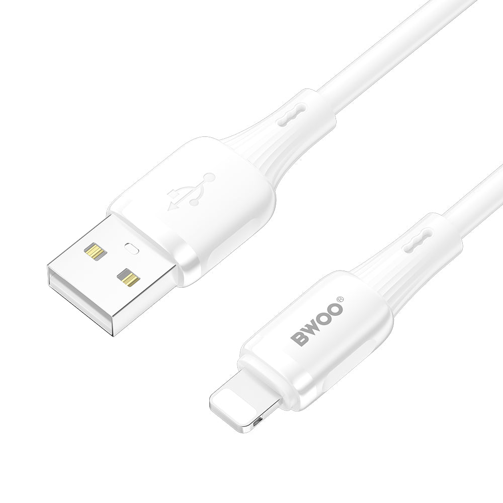 USB-A - Lightning BWOO X329L -tietojen siirto- ja latauskaapeli, 15W, 1m, valkoinen