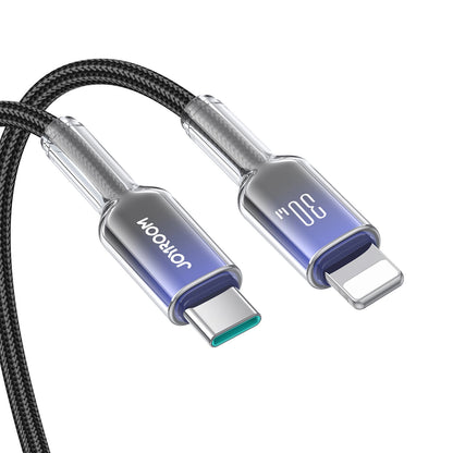 USB-C - Lightning Tietojen ja Latauksen Kaapeli Joyroom S-A42, 30W, 1,2m, Musta