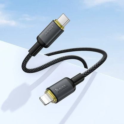 USB-C - Lightning HOCO X128 Benefit -tietojen siirto- ja latauskaapeli, 30W, 1m, musta