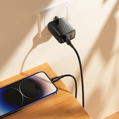 USB-A - Lightning -datakaapeli ja latauskaapeli HOCO X120, 18W, 1m, Musta