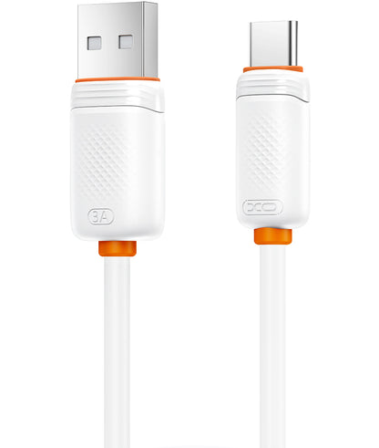 USB-A - USB-C Tietojen ja Latauksen Kaapeli XO Design NB302, 18W, 1m, Valkoinen