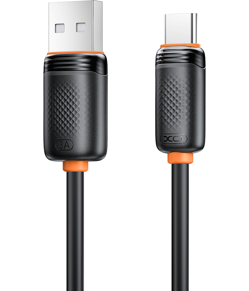 USB-A - USB-C Tietojen si latauksen kaapeli XO Design NB302, 18W, 1m, Musta