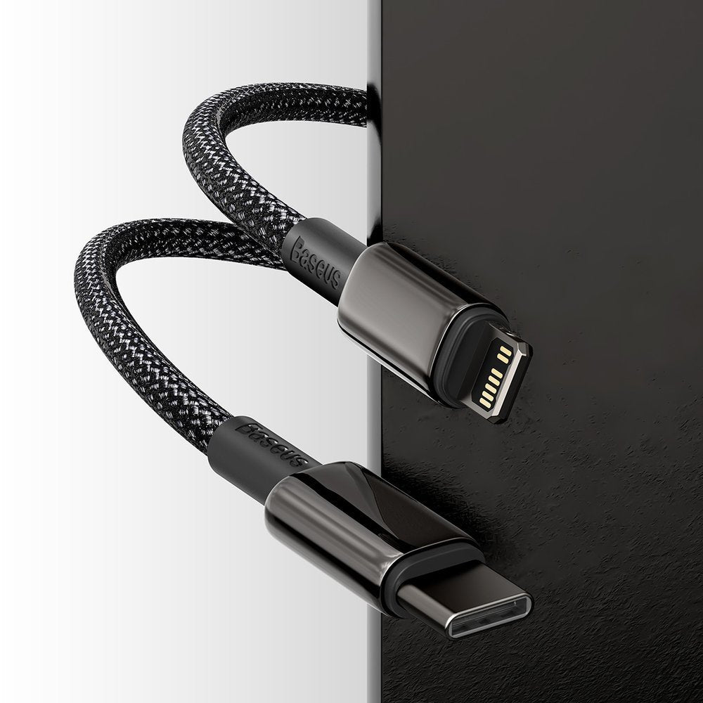 Tieto- ja latauskaapeli USB-C - Lightning Baseus Tungsten Tungsten Gold, 20W, 1m, musta CATLWJ-01 CATLWJ-01 CATLWJ-01