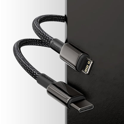 Tieto- ja latauskaapeli USB-C - Lightning Baseus Tungsten Tungsten Gold, 20W, 1m, musta CATLWJ-01 CATLWJ-01 CATLWJ-01