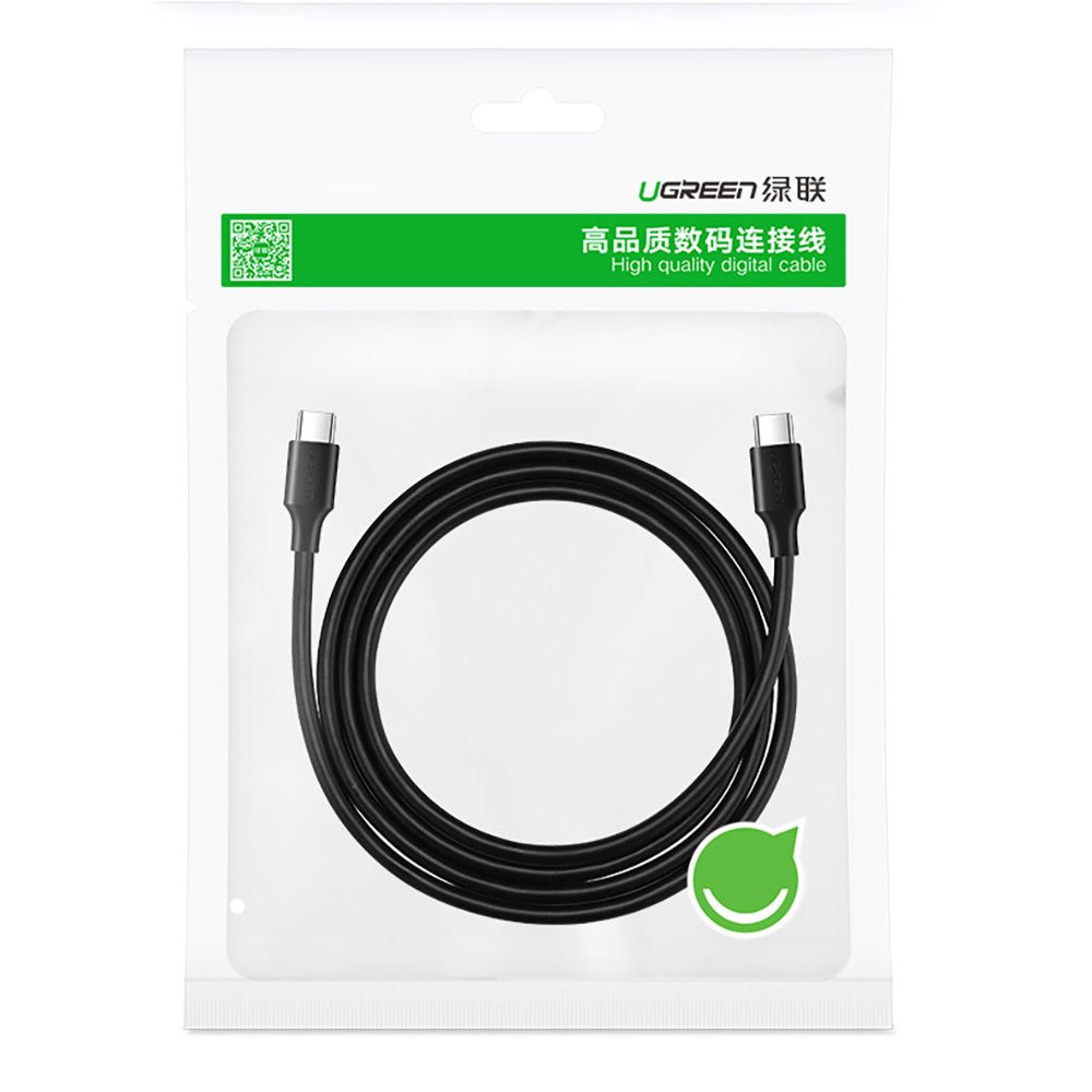 USB-C - USB-C UGREEN US286 Data- ja latauskaapeli, 60W, 1m, Musta