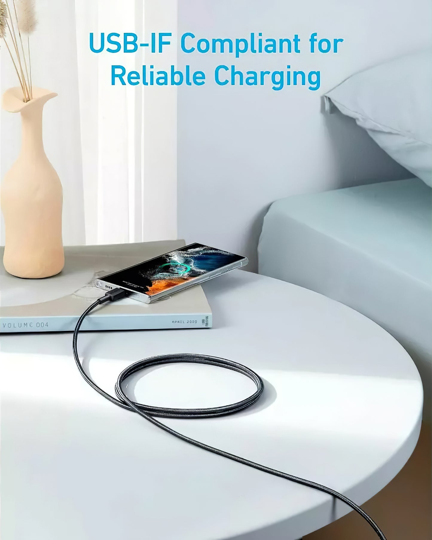 USB-C - USB-C Anker 322 data- ja latauskaapeli, 60W, 0.9m, Musta A81F5G11