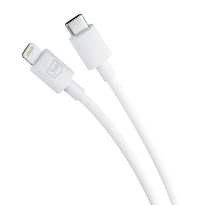 USB-C - Lightning 3MK Hyper -tietojen siirto- ja latauskaapeli, 20W, 1,2 m, valkoinen