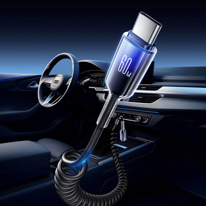 USB-C - USB-C Joyroom S-A43 Crystal -data- ja latauskaapeli, 60W, 1.5m, Musta