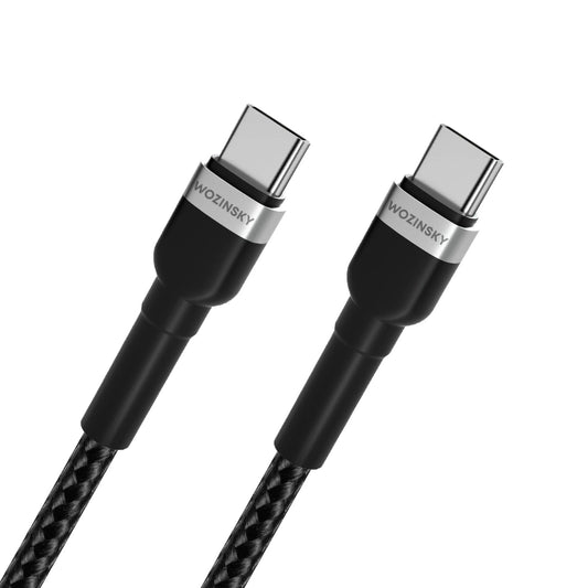 USB-C - USB-C -data- ja latauskaapeli WZK WNBCC2, 65W, 2m, Musta