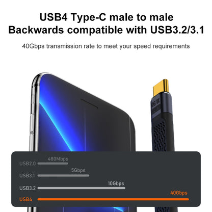 USB-C Data and Charging Cable - USB-C OEM Angled 8K Video Version 3, 240W, 0.15m, Black