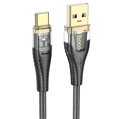USB-A - USB-C HOCO U121 Data- ja Latauskaapeli, 18W, 1.2m, Musta