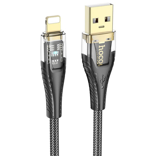 USB-A - Lightning HOCO U121 Data- ja Latauskaapeli, 18W, 1.2m, Musta