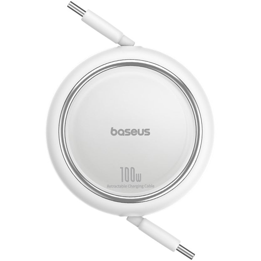 USB-C - USB-C Baseus Free2Draw Mini Retractable -data- ja latauskaapeli, 100W, 1m, Valkoinen P10364500211-00