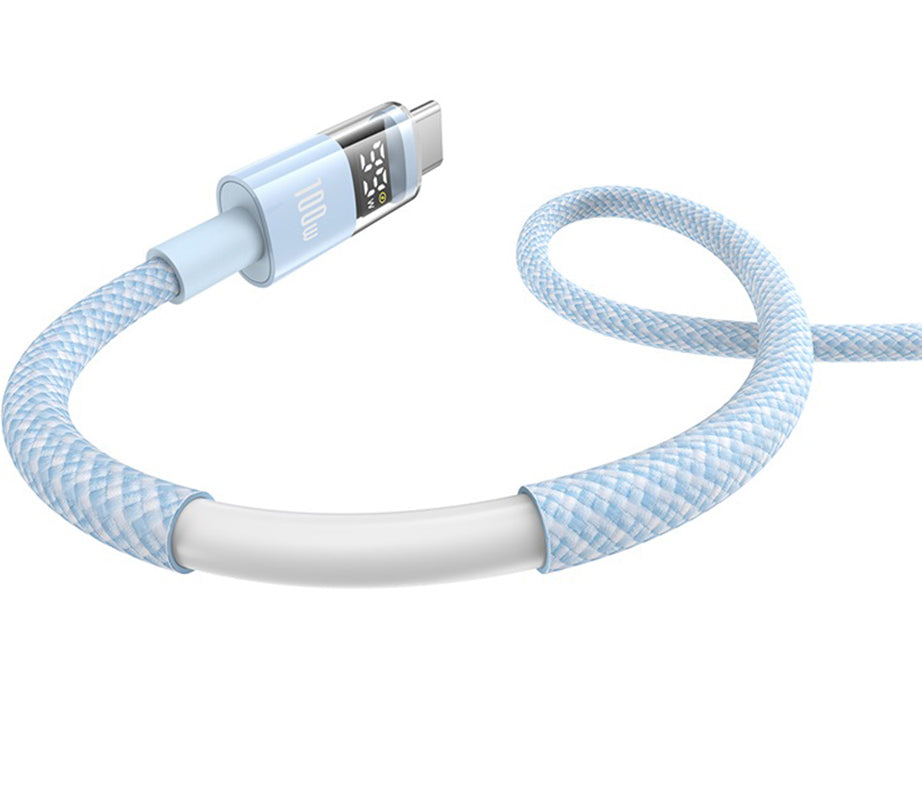 USB-A - USB-C Baseus Display 2 -data- ja latauskaapeli, 100W, 2m, Sininen P10382701311-01