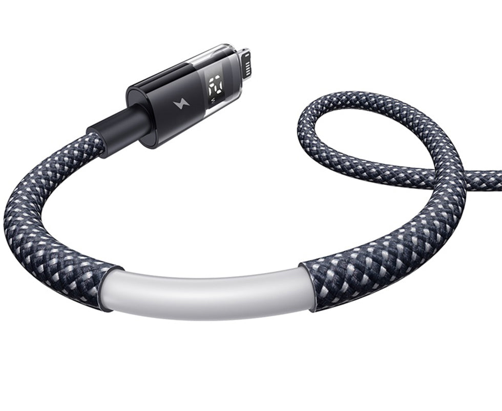 Baseus Display 2 USB-A - Lightning -data- ja latauskaapeli, 18W, 1m, Musta P10382700121-00