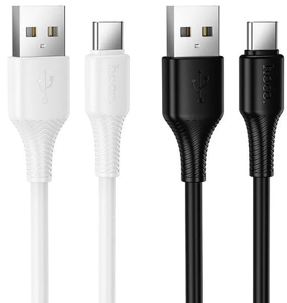 USB-A - USB-C HOCO X120 Data- ja Latauskaapeli, 60W, 1m, Valkoinen