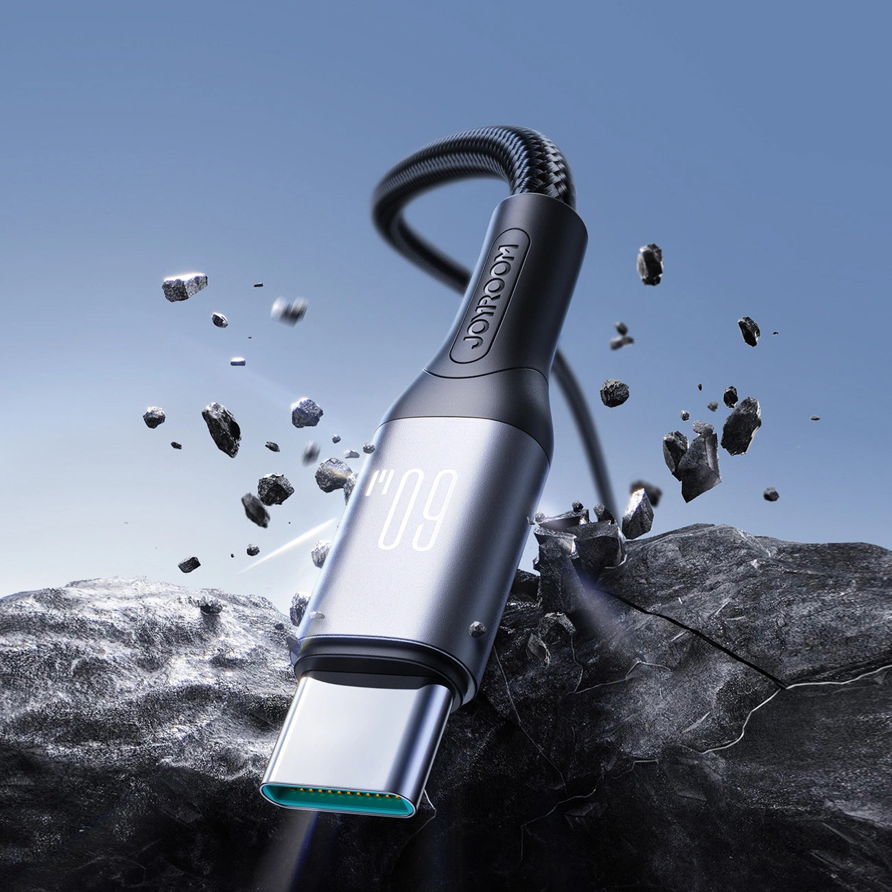 USB-C - USB-C Joyroom S-A28 Flash -data- ja latauskaapeli, 60W, 1m, Musta