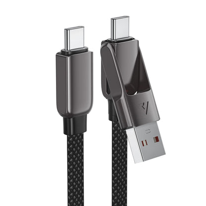 USB-C - USB-A / USB-C Acefast C13-05 -kaapeli, 60W, 0.2m, Musta