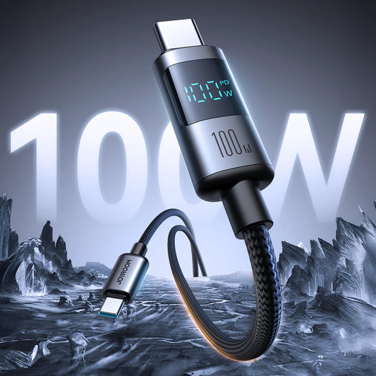 USB-C - USB-C -kaapeli ja lataus Joyroom S-A16 Pro Prism Display, 100W, 1.2m, Musta