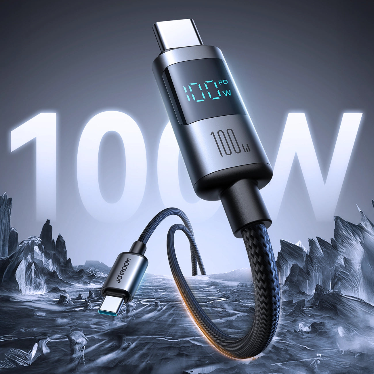 USB-C - USB-C -kaapeli ja lataus Joyroom S-A16 Pro Prism Display, 100W, 1.2m, Musta