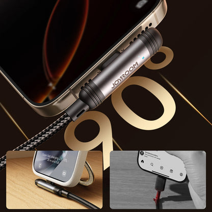 USB-A - Lightning Joyroom S-A56 EnjoyX Angled -data- ja latauskaapeli, 18W, 1.2m, Musta