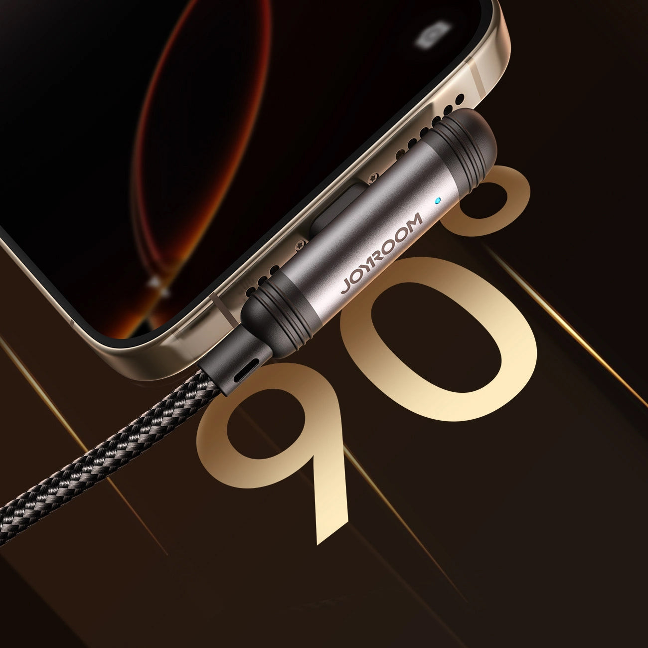 USB-C - Lightning Joyroom S-A56 EnjoyX Angled -data- ja latauskaapeli, 30W, 1.2m, Musta