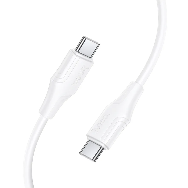USB-C - USB-C HOCO X124 Data- ja latauskaapeli, 60W, 1m, Valkoinen