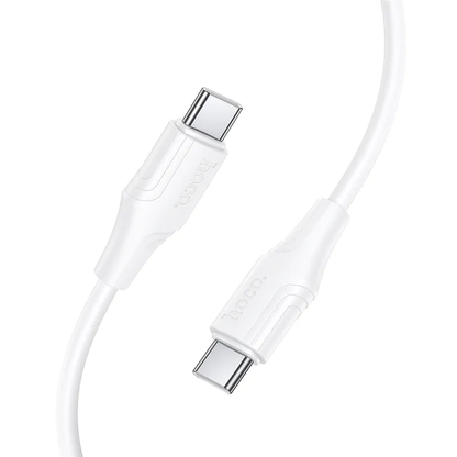 USB-C - USB-C HOCO X124 Data- ja latauskaapeli, 60W, 1m, Valkoinen