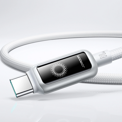 USB-A to USB-C Data and Charging Cable Joyroom S-A55 StarFlight Display, 66W, 1.2m, White