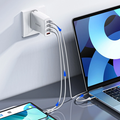 USB-C - USB-C Orico CDX -data- ja latauskaapeli, 60W, 1m, Valkoinen