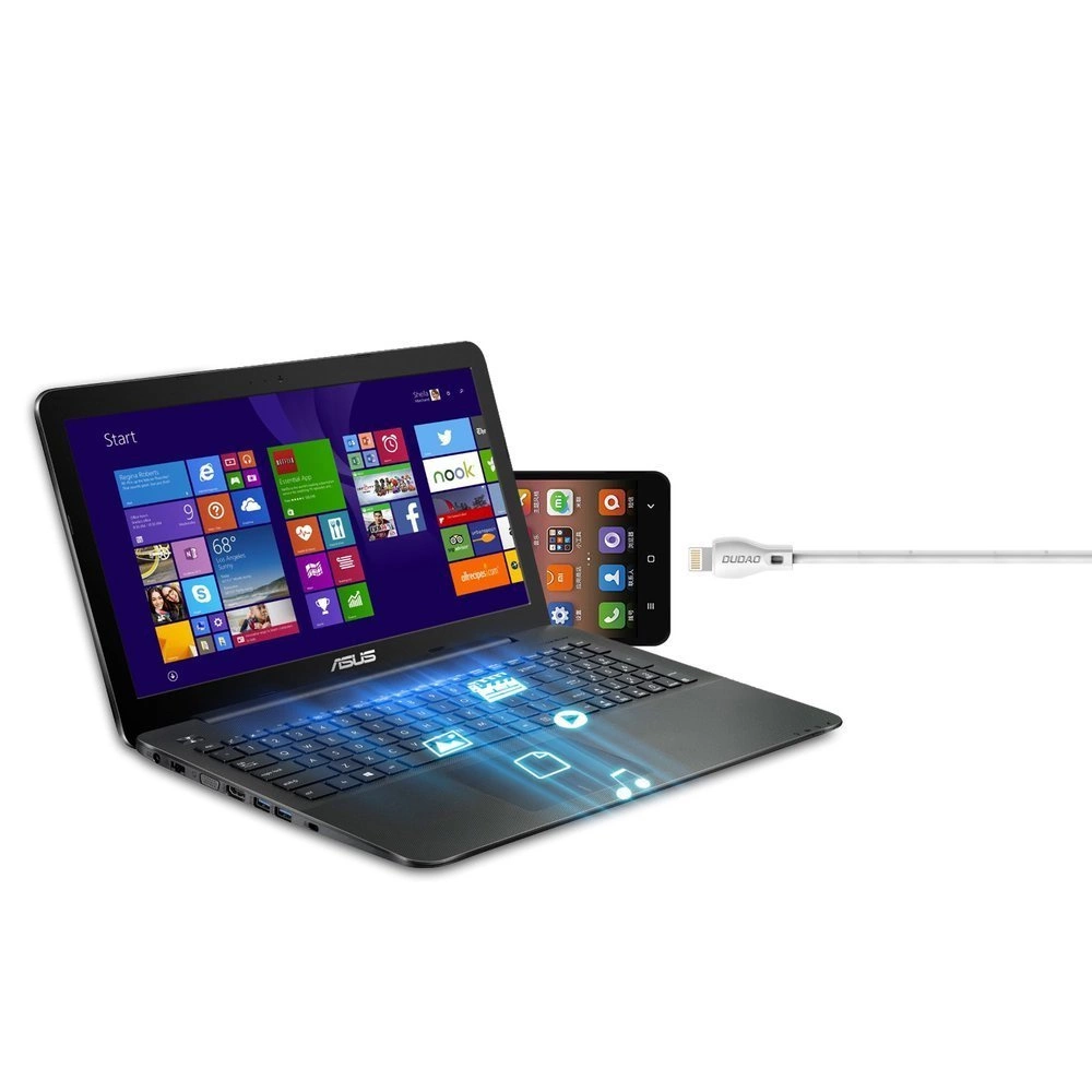 USB-A - Lightning Dudao L4L -tietojen siirto- ja latauskaapeli, 18W, 1m, valkoinen