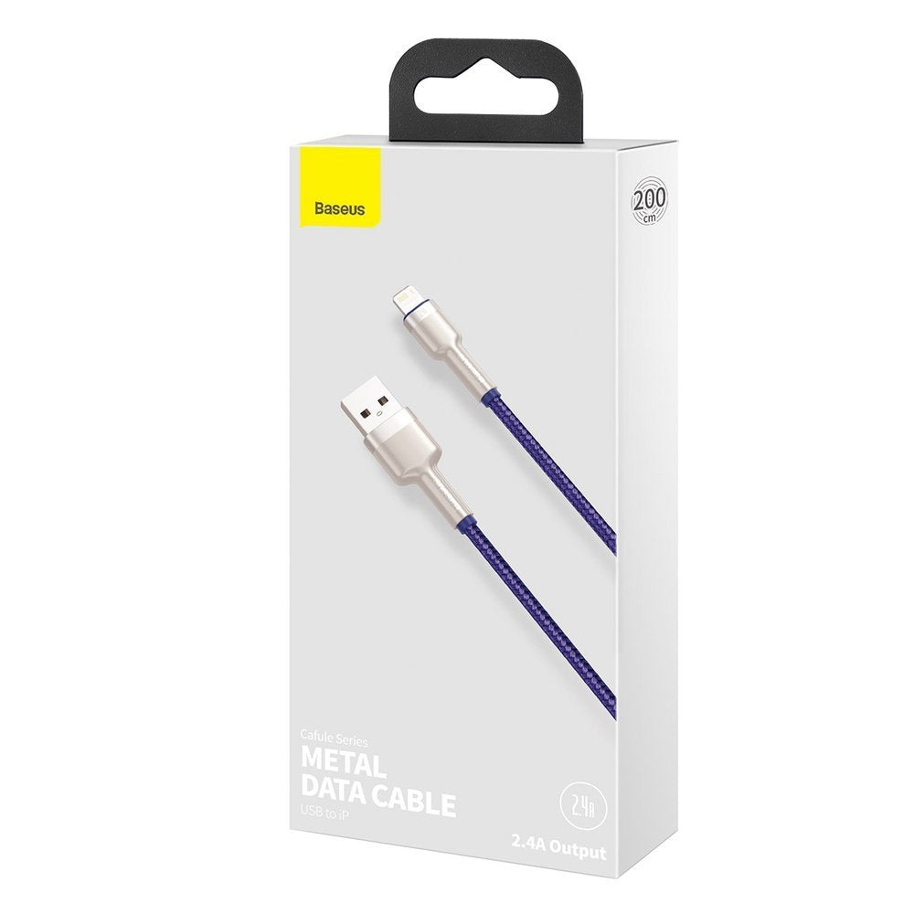 USB-A - Lightning Baseus Cafule Metal Series -data- ja latauskaapeli, 18W, 2m, Violetti CALJK-B05