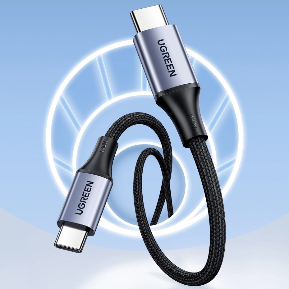 USB-C data- ja latauskaapeli - USB-C UGREEN US535, 240W, 2m, harmaa 