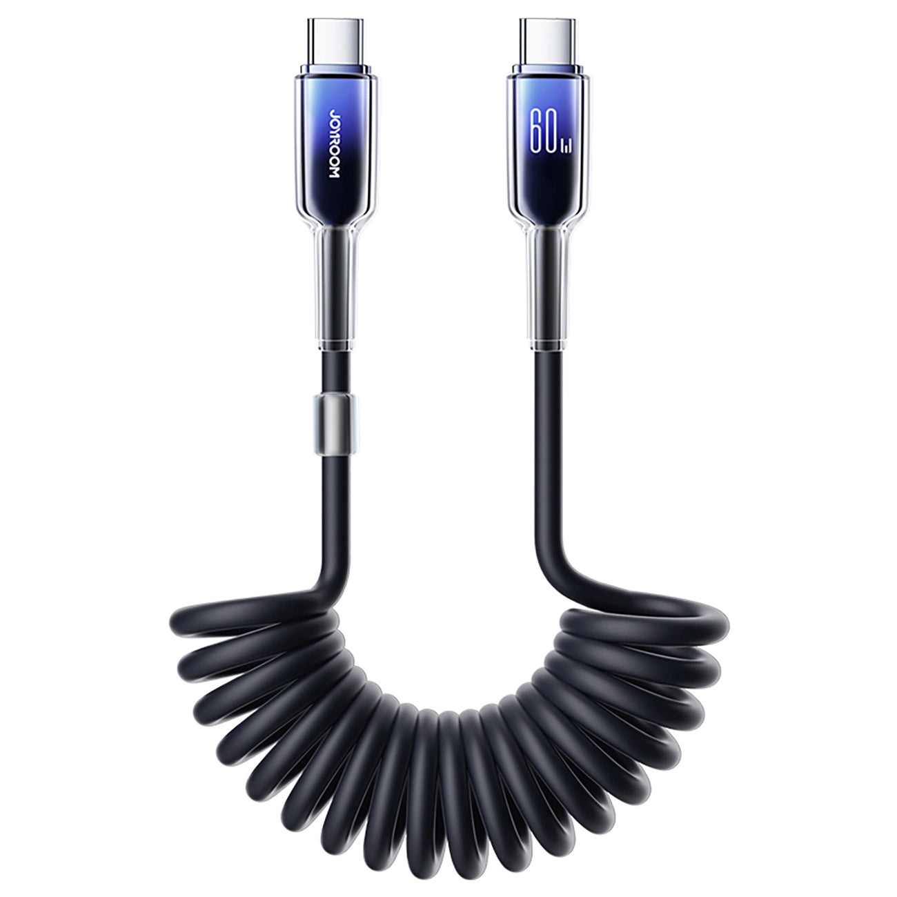 USB-C - USB-C Joyroom S-A43 Crystal -data- ja latauskaapeli, 60W, 1.5m, Musta