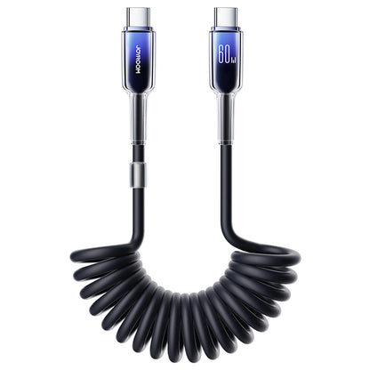 USB-C - USB-C Joyroom S-A43 Crystal -data- ja latauskaapeli, 60W, 1.5m, Musta