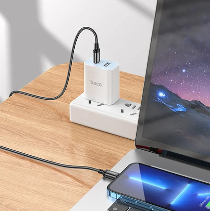 USB-C - Lightning HOCO X89 -data- ja latauskaapeli, 27W, 2m, Musta