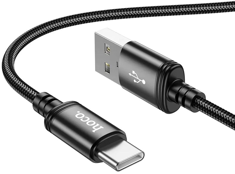 USB-A - USB-C HOCO X89 Data- ja latauskaapeli, 18W, 2m, Musta