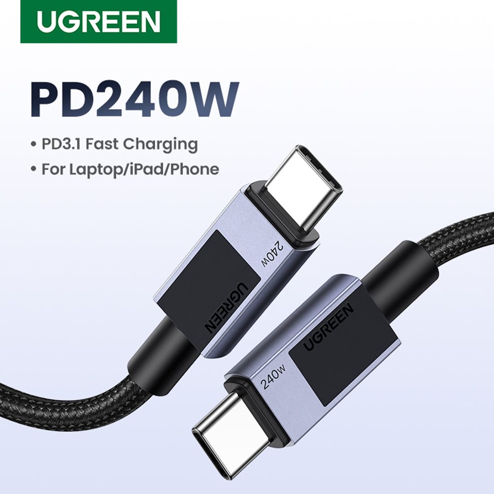USB-C - USB-C UGREEN L513 Data- ja Latauskaapeli, 240W, 1m, Musta