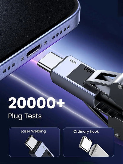 USB-C - USB-C UGREEN L512 Data- ja Latauskaapeli, 100W, 0.5m, Harmaa