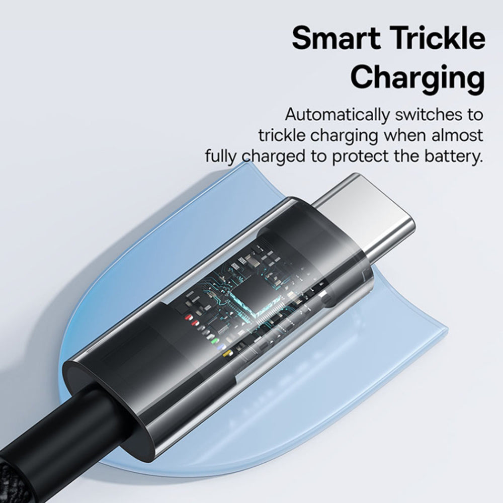 USB-C - USB-C Baseus Gem -data- ja latauskaapeli, 100W, 2m, Musta P10373000111-01