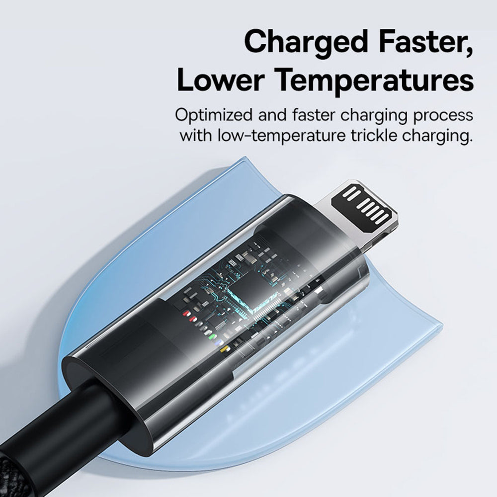 USB-C - Lightning Baseus Gem -data- ja latauskaapeli, 20W, 1m, Musta P10373001111-00