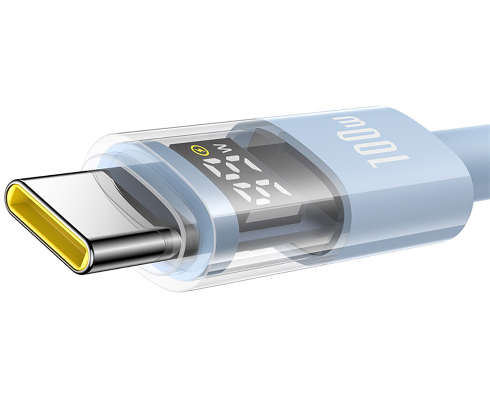 USB-A - USB-C Baseus Display 2 -data- ja latauskaapeli, 100W, 2m, Sininen P10382701311-01