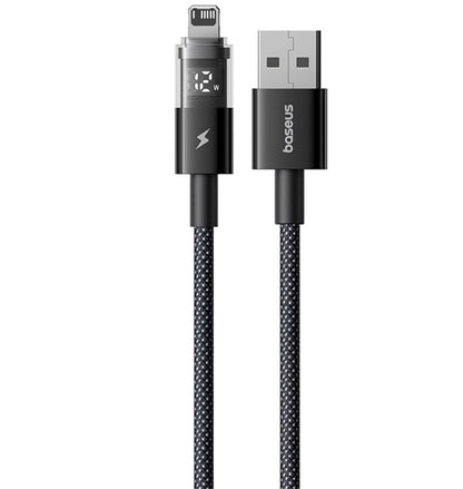 Baseus Display 2 USB-A - Lightning -data- ja latauskaapeli, 18W, 1m, Musta P10382700121-00
