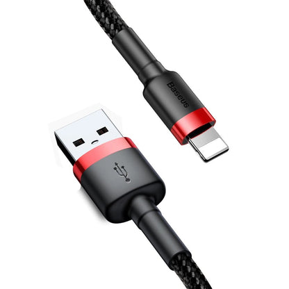 USB-A - Lightning Baseus Cafule -data- ja latauskaapeli, 18W, 3m, Punainen CALKLF-R91