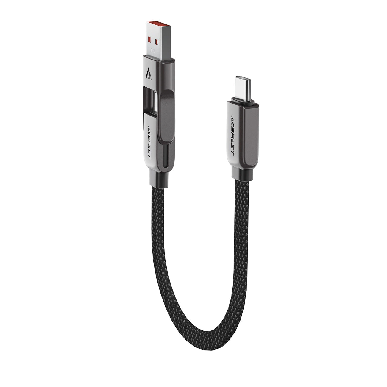 USB-C - USB-A / USB-C Acefast C13-05 -kaapeli, 60W, 0.2m, Musta