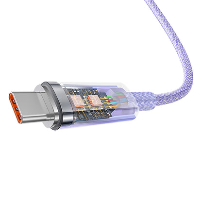 Baseus Explorer USB-A - USB-C -data- ja latauskaapeli, 100W, 1m, Violetti CATS010405