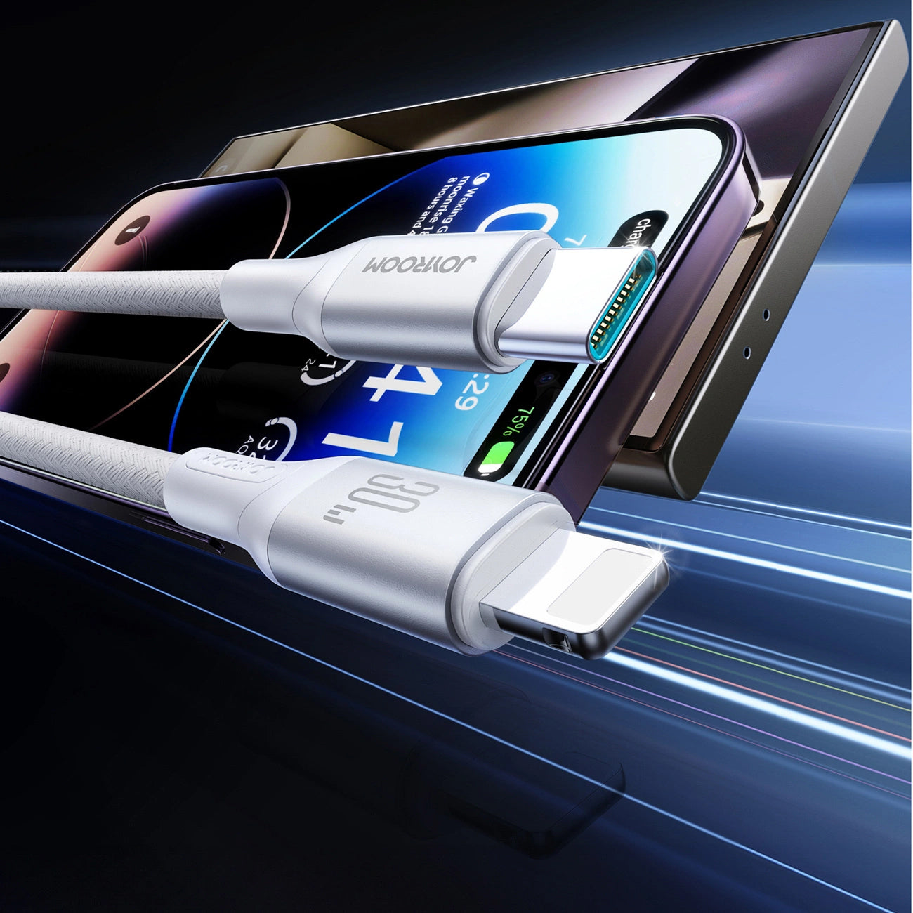 USB-C - Lightning Joyroom S-A28 Flash -kaapeli, 30W, 2m, Valkoinen